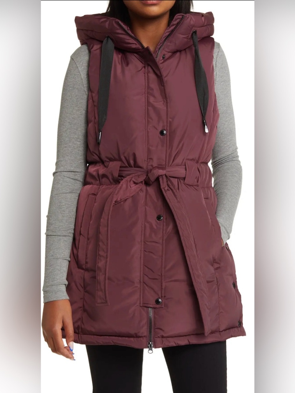 Sam Edelman Hooded Belted Puffer Vest